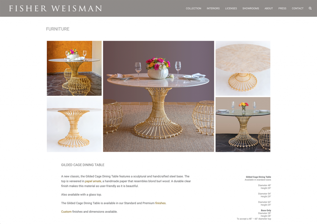 Fisher Weisman Colletction-Gilded Cage Dining Table