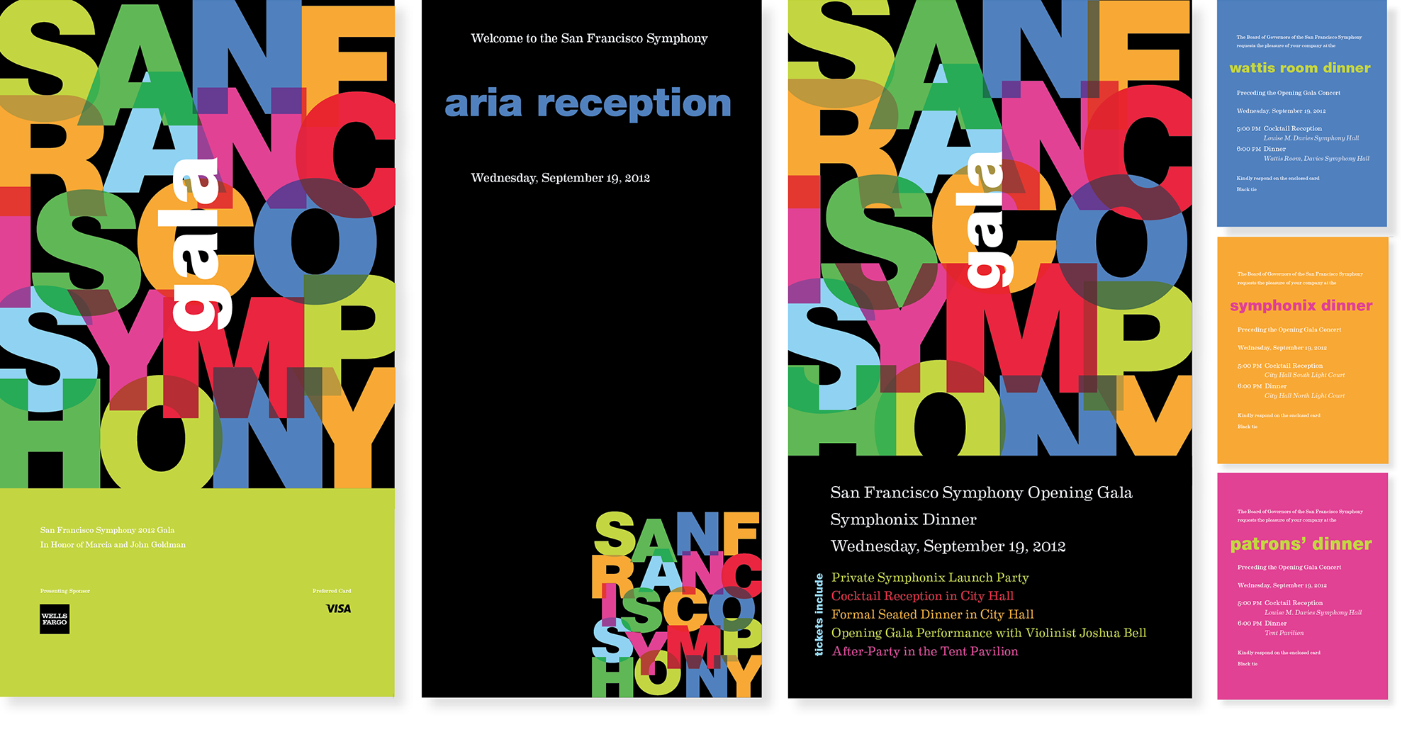 San Francisco Symphony 2012 Gala posters tickets menus